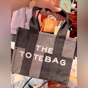 Black Denim Tote Bag